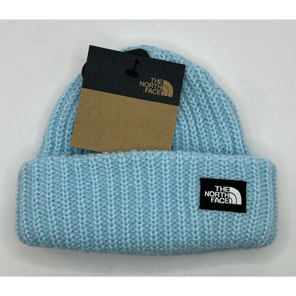 THE NORTH FACE Lined Salty Dog Beanie Hat Fabric Lined Patch Logo Baby 0-6M